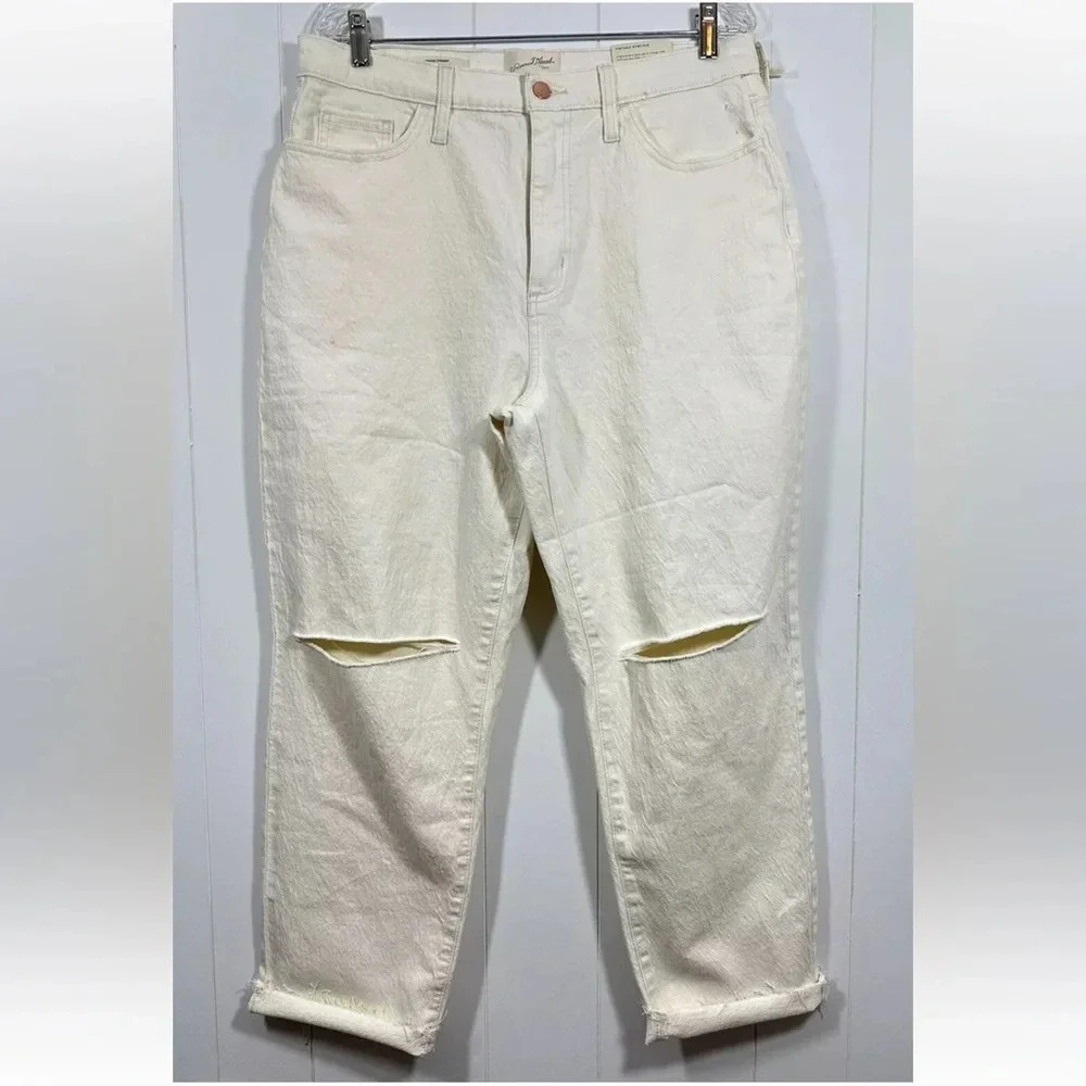 Universal Threads Super-High Rise Vtg Straight Jeans Off-White Sz 12